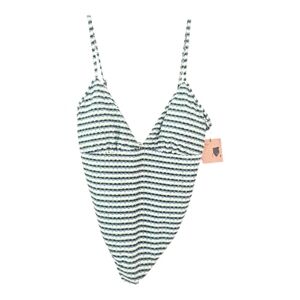 Shade & Shore Striped High Leg Cheeky One Piece Swimsuit XL 16 NWT